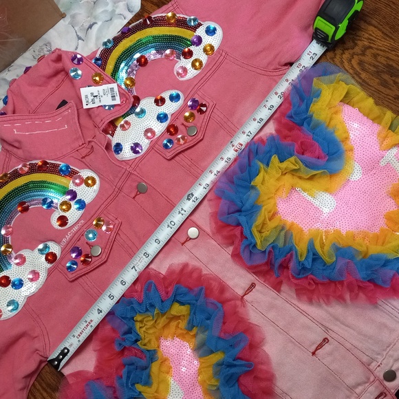 KAWAII PINK DENIM JACKET, Rainbow, Medium/large - Picture 13 of 16